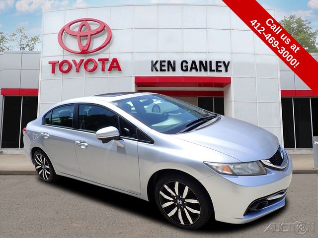 Alabaster Silver Metallic 2015 Honda Civic Sedan Front-Wheel Drive Continuously Variable Transmission
