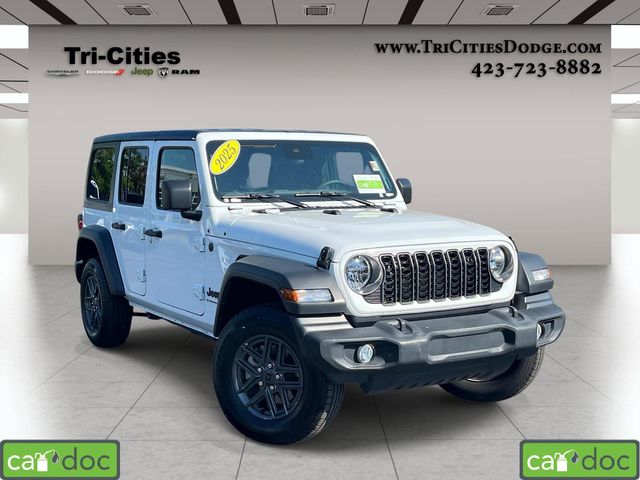 Bright White Clearcoat 2025 Jeep Wrangler Sport S 4-Door 4WD SUV / Crossover Four-Wheel Drive 8-Speed Automatic