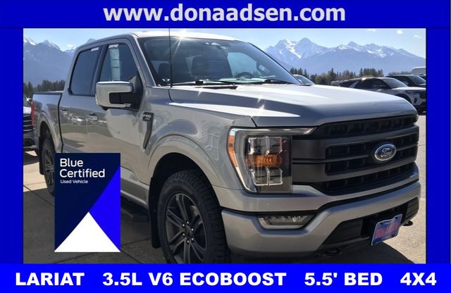 Iconic Silver Metallic 2022 Ford F-150 Lariat SuperCrew 4WD Pickup Truck Four-Wheel Drive Automatic