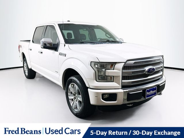 White Platinum Metallic Tri-Coat 2015 Ford F-150 Platinum SuperCrew 4WD Pickup Truck Four-Wheel Drive 6-Speed Automatic