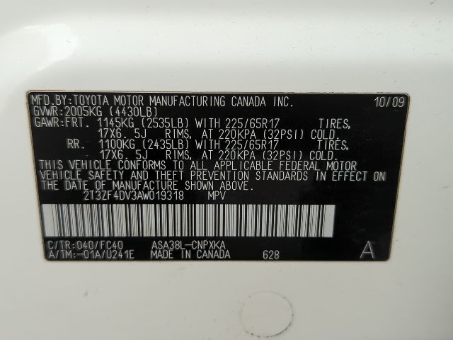 2010 White Toyota RAV4 Base FWD SUV