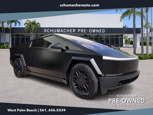 Gray (Stainless Steel) 2024 Tesla Cybertruck Crew Cab AWD Pickup Truck All-Wheel Drive 1-Speed Automatic