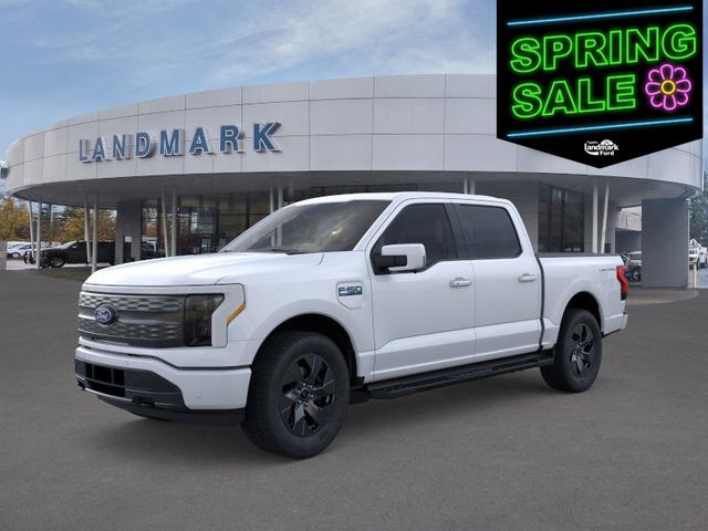 Space White Metallic 2025 Ford F-150 Lightning Lariat SuperCrew AWD Pickup Truck All-Wheel Drive Automatic