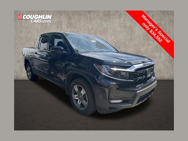 Crystal Black Pearl 2024 Honda Ridgeline Pickup Truck All-Wheel Drive 9-Speed Automatic