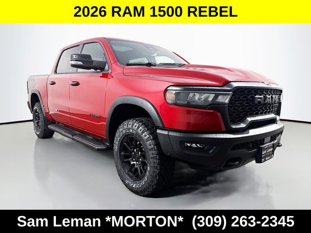 Molten Red Pearlcoat 2026 RAM 1500 Rebel Crew Cab 4WD Pickup Truck Four-Wheel Drive 8-Speed Automatic