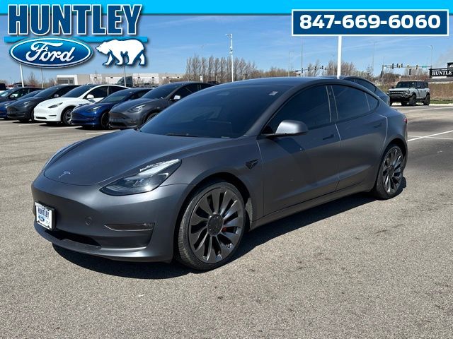 Gray 2023 Tesla Model 3 Performance AWD Sedan All-Wheel Drive 1-Speed Automatic