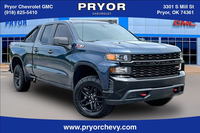 Northsky Blue Metallic 2019 Chevrolet Silverado 1500 Custom Trail Boss Double Cab 4WD Pickup Truck Four-Wheel Drive 6-Speed Automatic Overdrive