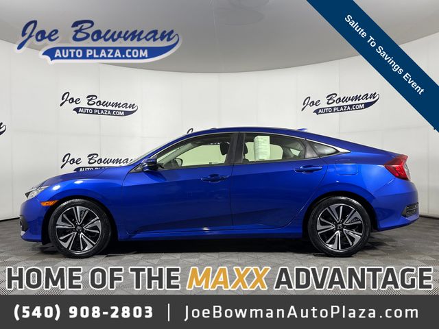 Aegean Blue Metallic 2018 Honda Civic EX-T Sedan Front-Wheel Drive Continuously Variable Transmission