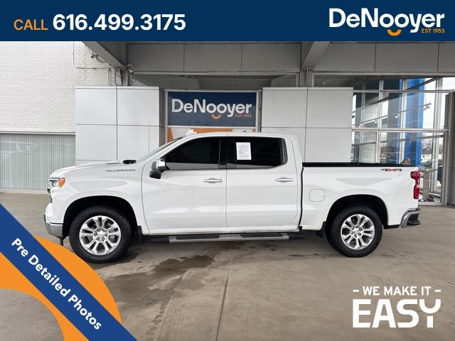 Summit White 2022 Chevrolet Silverado 1500 LTZ Crew Cab 4WD Pickup Truck Four-Wheel Drive Automatic