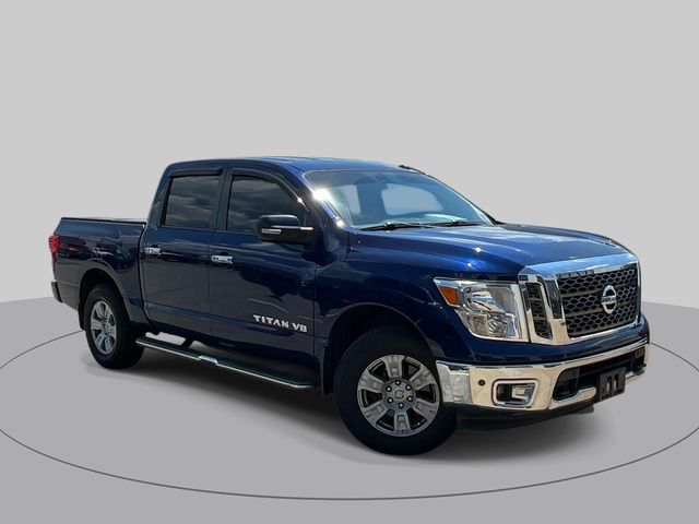 Deep Blue Pearl 2018 Nissan Titan Pickup Truck Four-Wheel Drive 7-Speed Automatic
