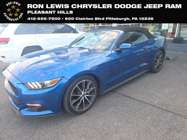 Lightning Blue Metallic 2017 Ford Mustang EcoBoost Premium Convertible RWD Convertible Rear-Wheel Drive 6-Speed Manual