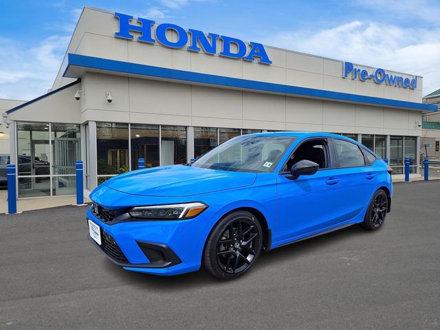 Blue 2023 Honda Civic Hatchback Sport FWD Hatchback Front-Wheel Drive Continuously Variable Transmission