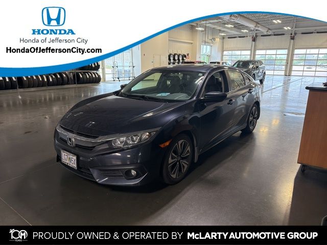 Cosmic Blue Metallic 2018 Honda Civic EX-L Sedan Front-Wheel Drive Continuously Variable Transmission