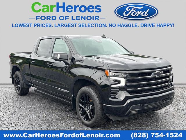 Black 2025 Chevrolet Silverado 1500 High Country Crew Cab 4WD Pickup Truck Four-Wheel Drive Automatic