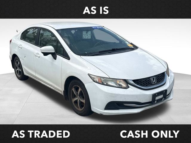 White 2015 Honda Civic SE Sedan Front-Wheel Drive Continuously Variable Transmission