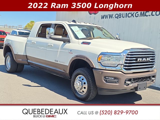 Pearl White 2022 RAM 3500 Pickup Truck Four-Wheel Drive 6-Speed Automatic