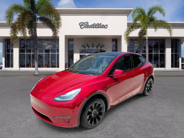 Red Multi-Coat 2021 Tesla Model Y SUV / Crossover Rear-Wheel Drive 1-Speed Automatic
