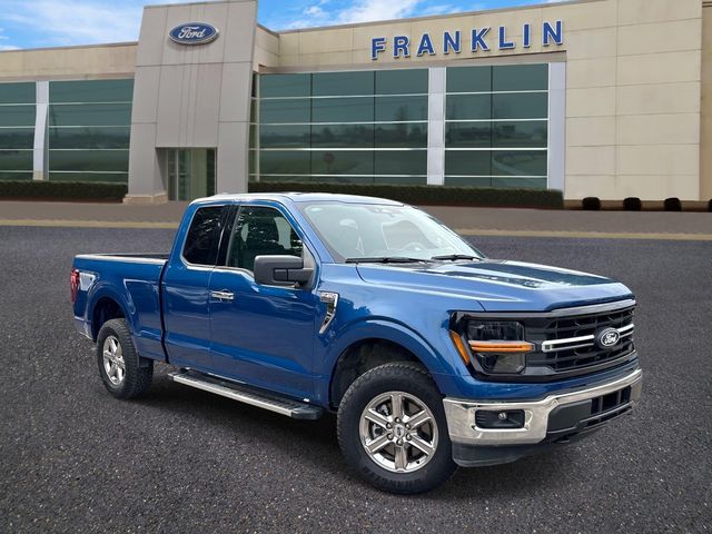 Blue Metallic 2025 Ford F-150 XLT SuperCab 4WD Pickup Truck Four-Wheel Drive Automatic