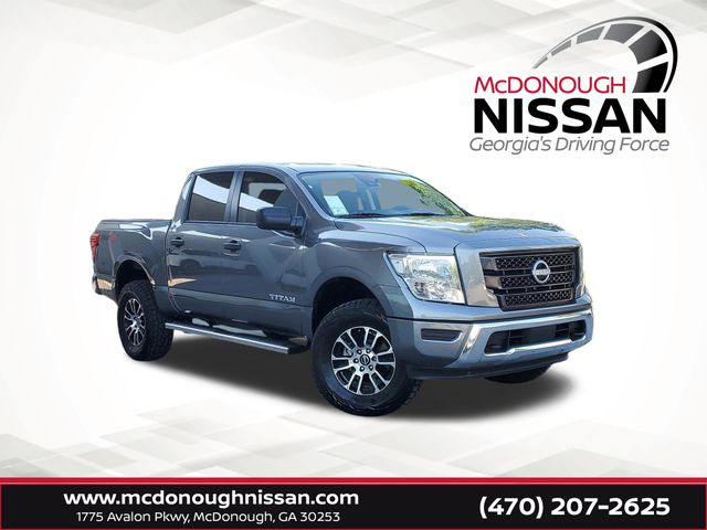 Gray (Gun Metallic) 2024 Nissan Titan Pickup Truck Four-Wheel Drive 9-Speed Automatic