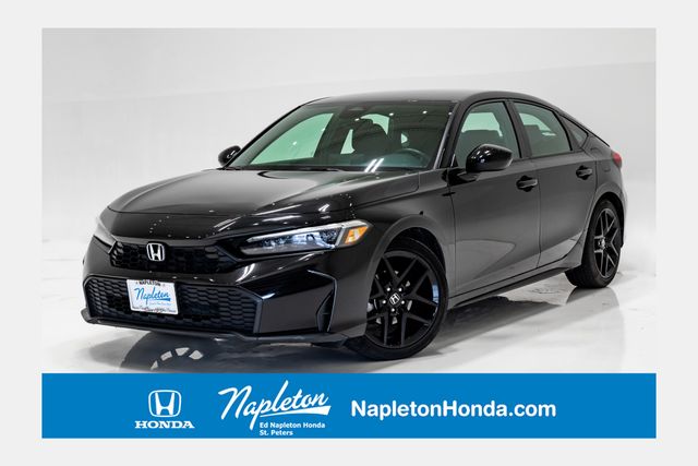 Crystal Black Pearl 2025 Honda Civic Hatchback Sport FWD Hatchback Front-Wheel Drive Continuously Variable Transmission