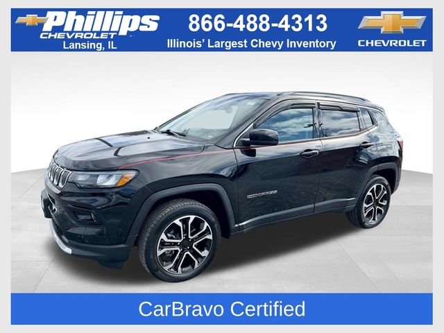 Diamond Black Crystal Pearlcoat 2022 Jeep Compass Limited 4WD SUV / Crossover Four-Wheel Drive 9-Speed Automatic