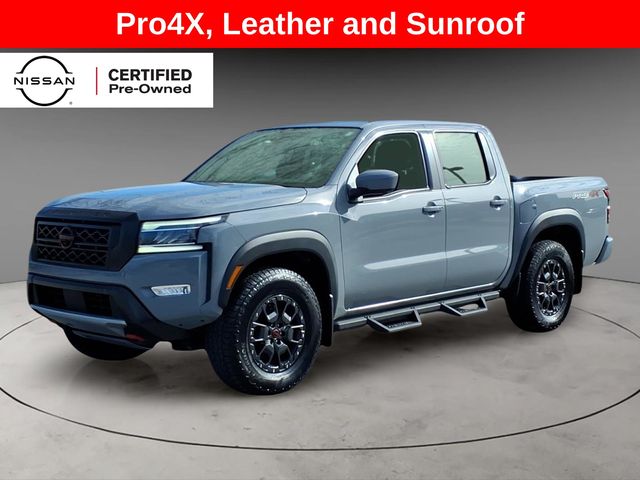 Boulder Gray Pearl 2023 Nissan Frontier PRO-4X Crew Cab 4WD Pickup Truck Four-Wheel Drive 9-Speed Automatic