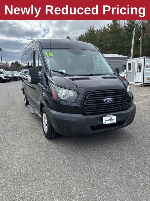 Shadow Black 2016 Ford Transit Passenger 350 XL Medium Roof LWB RWD with Sliding Passenger-Side Door Van Rear-Wheel Drive 6-Speed Automatic Overdrive