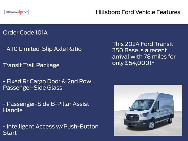 2024 Avalanche Gray Metallic Ford Transit Cargo Van Base AWD Van