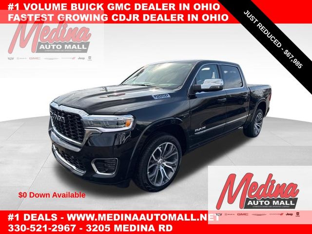 Diamond Black Crystal Pearlcoat 2025 RAM 1500 Tungsten Crew Cab 4WD Pickup Truck Four-Wheel Drive 8-Speed Automatic
