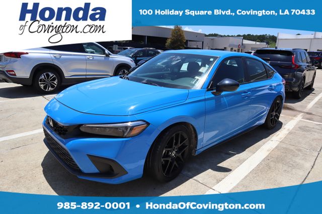 Blue 2023 Honda Civic Hatchback Sport FWD Hatchback Front-Wheel Drive Continuously Variable Transmission