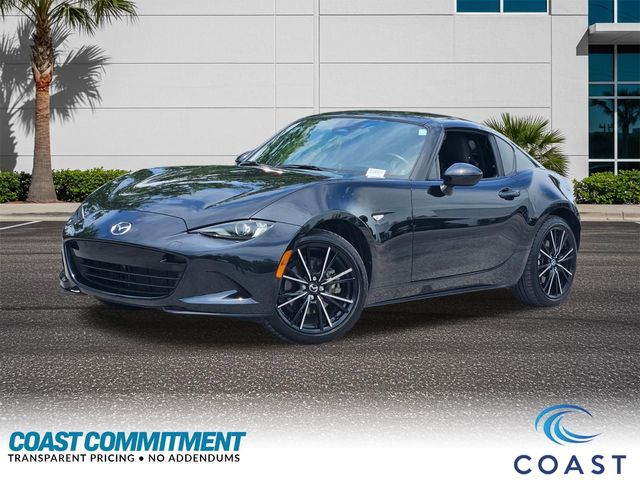 Jet Black 2024 Mazda MX-5 Miata RF Grand Touring RWD Convertible Rear-Wheel Drive 6-Speed Manual