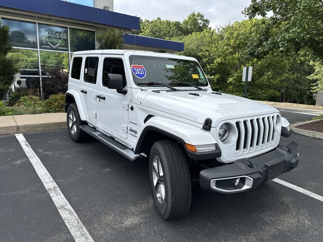 2021 Jeep Wrangler Unlimited Sahara White at Klick Lewis Buick Chevrolet