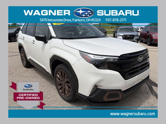 Crystal White Pearl 2025 Subaru Forester SUV / Crossover All-Wheel Drive Continuously Variable Transmission