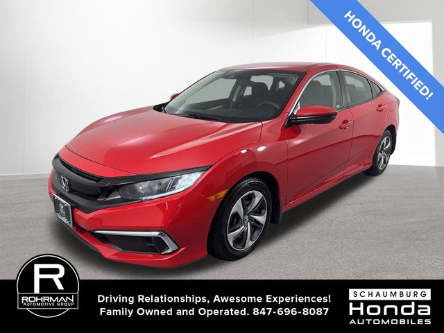 Red 2020 Honda Civic Sedan Front-Wheel Drive Continuously Variable Transmission