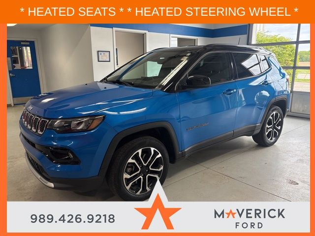 Laser Blue Pearlcoat 2023 Jeep Compass SUV / Crossover Four-Wheel Drive 8-Speed Automatic