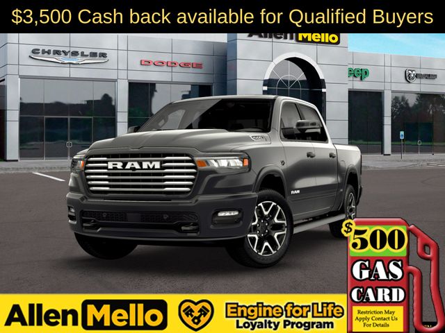 Gray (Granite Crystal Metallic Clearcoat) 2026 RAM 1500 Laramie Crew Cab 4WD Pickup Truck Four-Wheel Drive 8-Speed Automatic