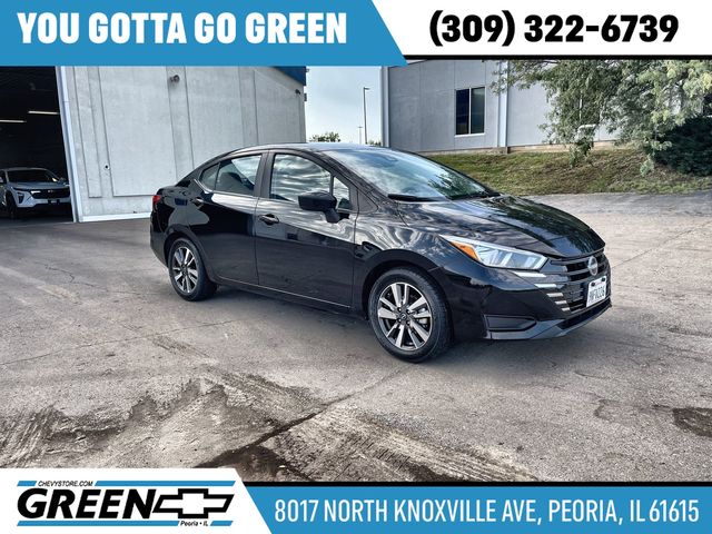 Super Black Metallic 2024 Nissan Versa Sedan Front-Wheel Drive Continuously Variable Transmission