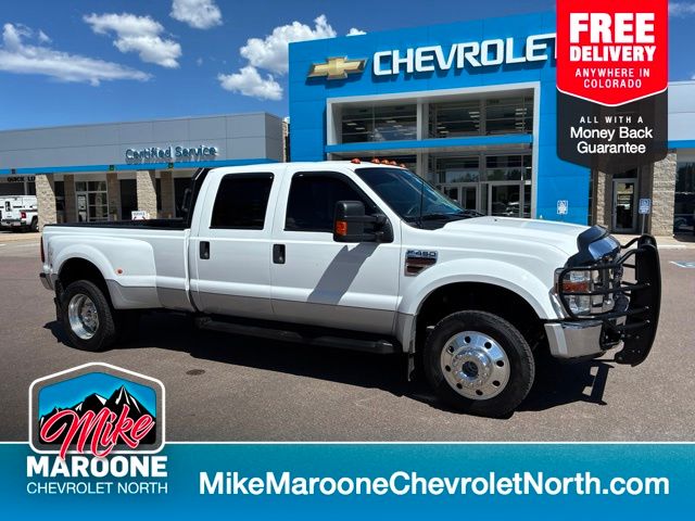 White 2008 Ford F-450 Super Duty Pickup Truck Four-Wheel Drive 5-Speed Automatic Overdrive