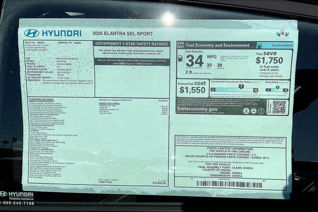 Used 2025 Hyundai Elantra For Sale in OLIVE BRANCH, MS
