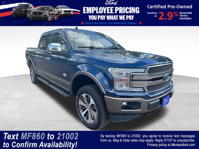 Blue 2020 Ford F-150 King Ranch SuperCrew 4WD Pickup Truck Four-Wheel Drive Automatic