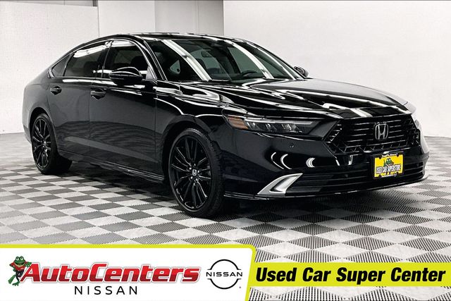 Crystal Black Pearl 2023 Honda Accord Hybrid Sedan Front-Wheel Drive Continuously Variable Transmission