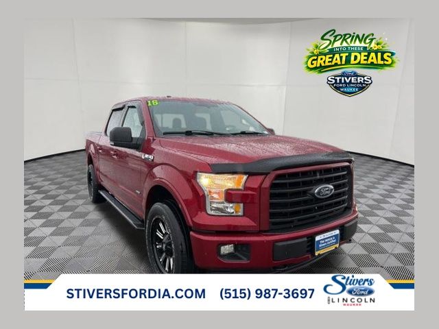 Ruby Red Metallic 2016 Ford F-150 XLT SuperCrew 4WD Pickup Truck Four-Wheel Drive 6-Speed Automatic