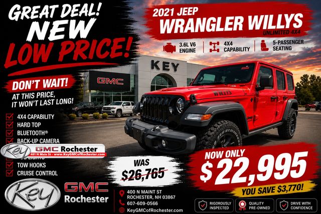 Firecracker Red Clearcoat 2021 Jeep Wrangler SUV / Crossover Four-Wheel Drive 8-Speed Automatic