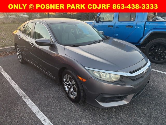 Gray (Modern Steel Metallic) 2016 Honda Civic LX Sedan Front-Wheel Drive Continuously Variable Transmission