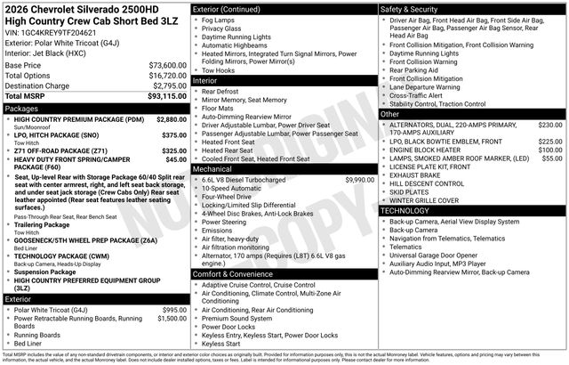 2026 Chevrolet Silverado 2500HD High Country - Image 4