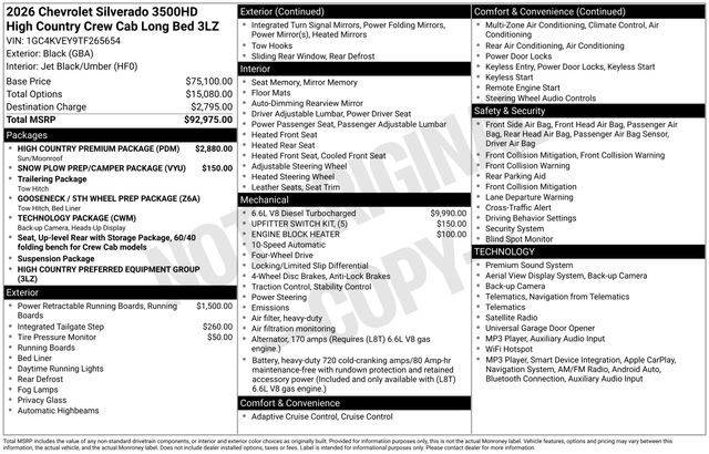 New 2026 Chevrolet Silverado 3500HD Truck