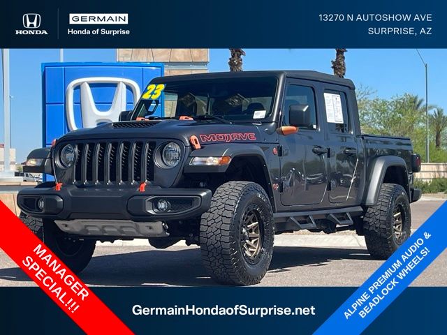 Gray (Granite Crystal Metallic Clearcoat) 2023 Jeep Gladiator Mojave Crew Cab 4WD Pickup Truck Four-Wheel Drive 8-Speed Automatic