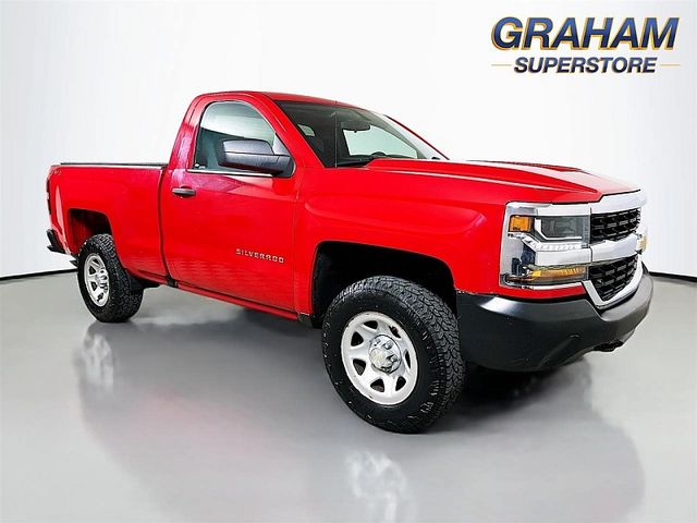 Red 2018 Chevrolet Silverado 1500 Work Truck 4WD Pickup Truck Four-Wheel Drive 6-Speed Automatic Overdrive