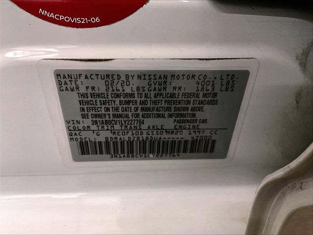 2020 Nissan Sentra SV White at Luther Ford
