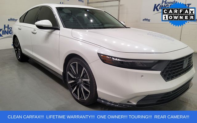 White 2024 Honda Accord Hybrid Touring FWD Sedan Front-Wheel Drive Continuously Variable Transmission